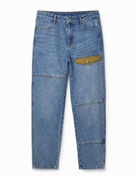 Homme Desigual Jeans Et Pantalons | Jean Droit Patchwork