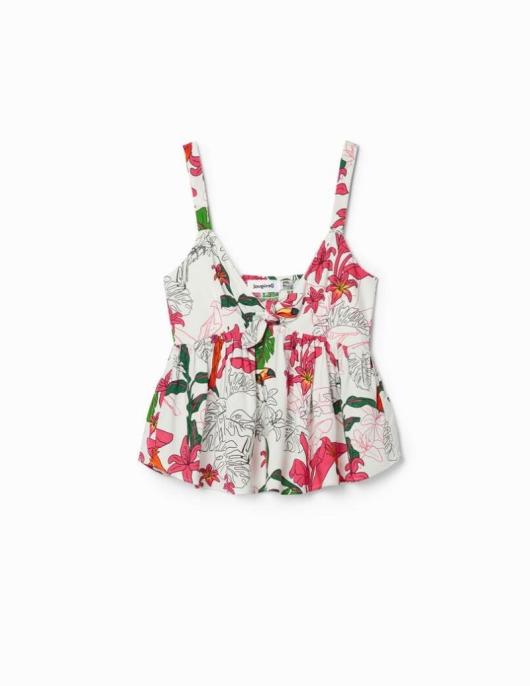 Femme Desigual Chemises Et Blouses | Haut Bretelles Tropical