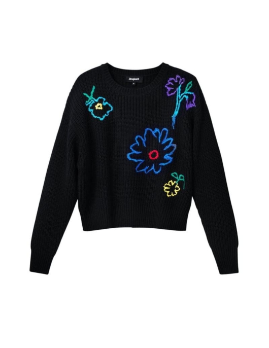 Femme Desigual Pulls | Pull Brode Fleurs