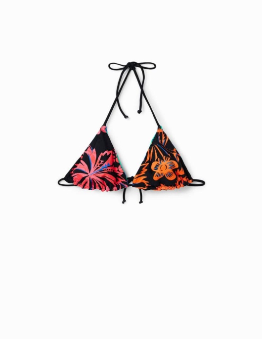 Femme Desigual Maillots De Bain Et Beachwear | Haut De Bikini Triangulaire Reversible