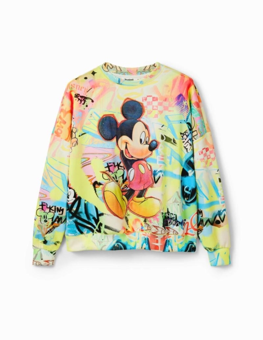 Femme Desigual Pulls | Sweat-Shirt Oversize Mickey Mouse