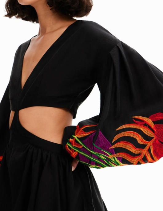 Femme Desigual Robes Et Combinaisons | Robe Courte Decoupes Stella Jean