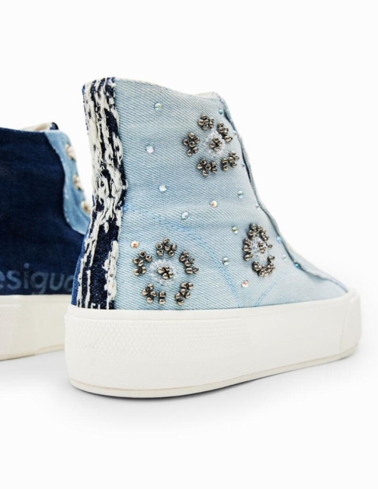 Femme Desigual Baskets | Baskets Montantes Denim