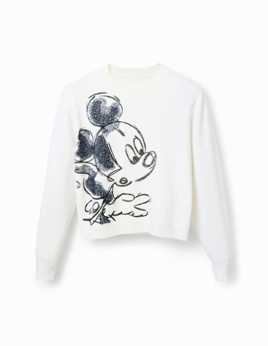 Femme Desigual Pulls | Pull Broderie Mickey Mouse