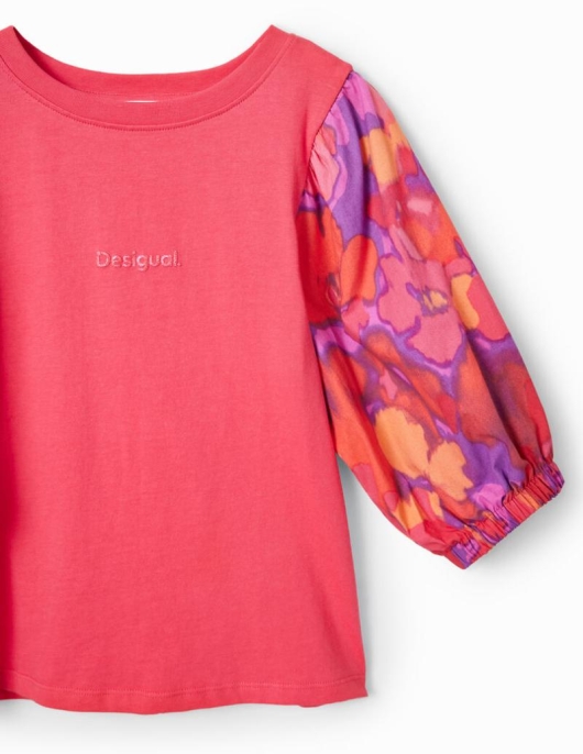 Enfant Desigual T-shirts Et Chemises | T-Shirt Fronce Fleurs