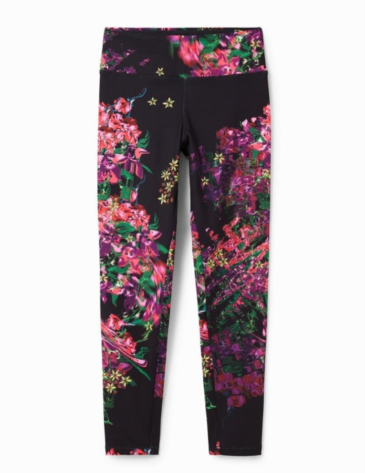 Femme Desigual Pantalons Et Leggings | Legging Sport Fleurs