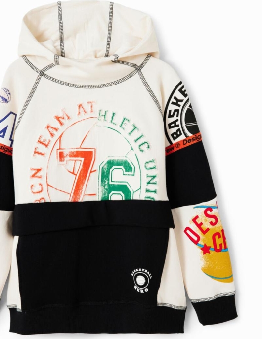 Enfant Desigual Pulls Et Sweats | Sweat-Shirt Patchwork Sport