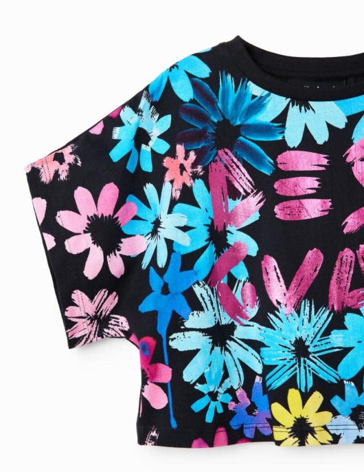 Enfant Desigual T-shirts Et Chemises | T-Shirt Court Fleurs