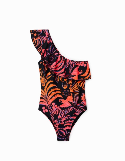 Femme Desigual Maillots De Bain Et Beachwear | Maillot De Bain Asymetrique Volant