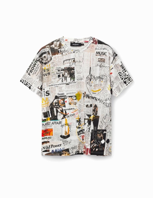 Homme Desigual T-shirts Et Polos | T-Shirt Journaux