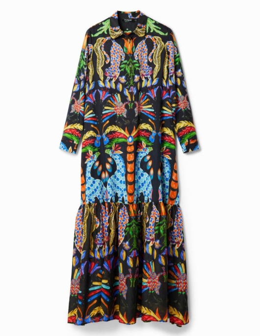 Femme Desigual Robes Et Combinaisons | Maxi Robe Chemise Stella Jean