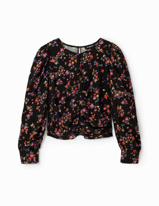 Femme Desigual Chemises Et Blouses | Blouse Froncee Fleurie