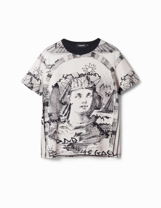 Homme Desigual T-shirts Et Polos | T-Shirt Sphynx Contraste