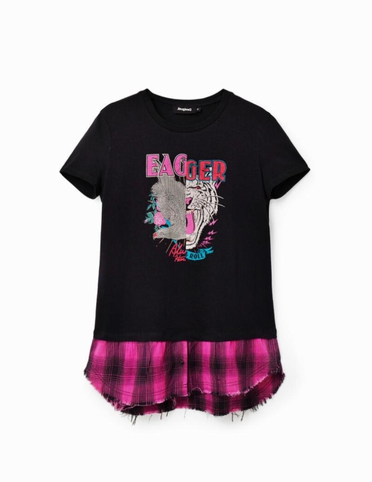 Femme Desigual T-Shirts | T-Shirt Rock Double Epaisseur