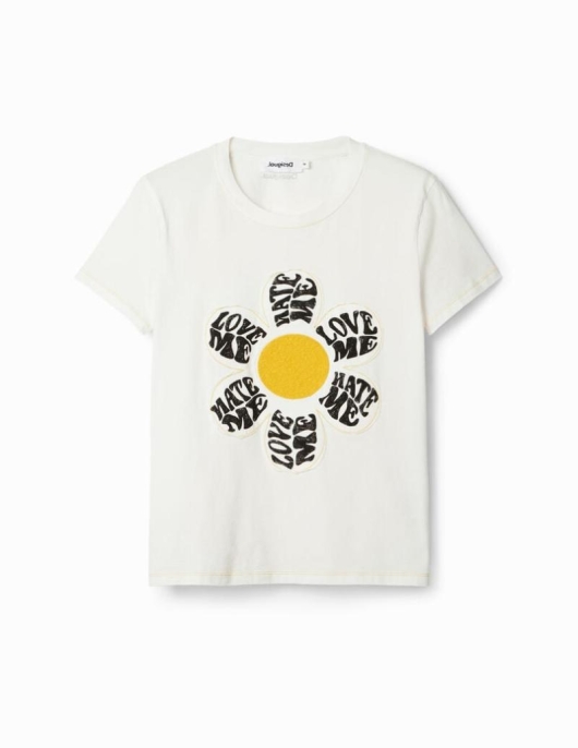 Femme Desigual T-Shirts | T-Shirt Patch Marguerite