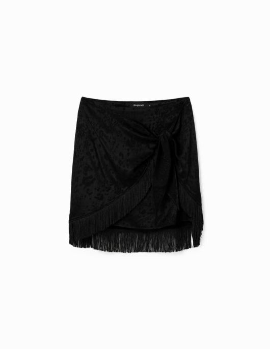 Femme Desigual Jupes Et Shorts | Mini-Jupe Croisee Franges