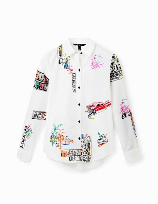 Femme Desigual Chemises Et Blouses | Chemise Manches Longues Illustrations