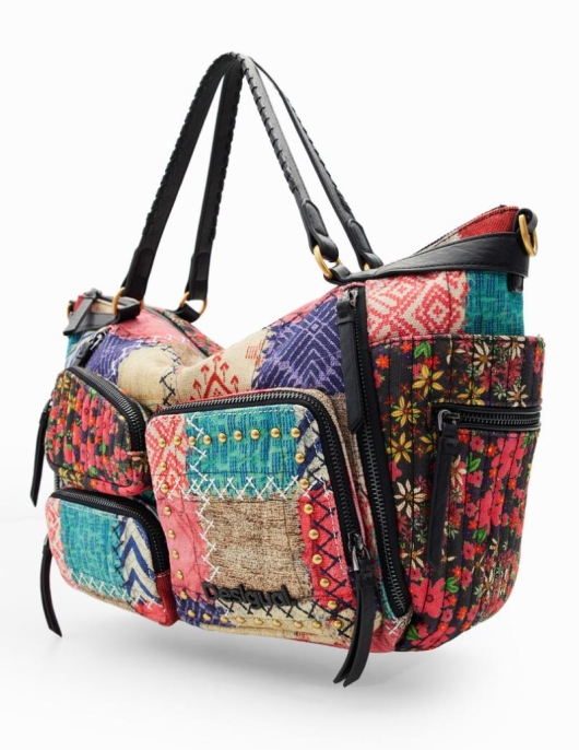 Femme Desigual Sacs | Grand Sac Toile Patchwork