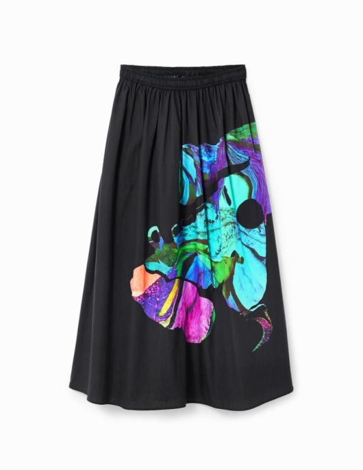 Femme Desigual Jupes Et Shorts | Jupe Midi Fluide M. Christian Lacroix