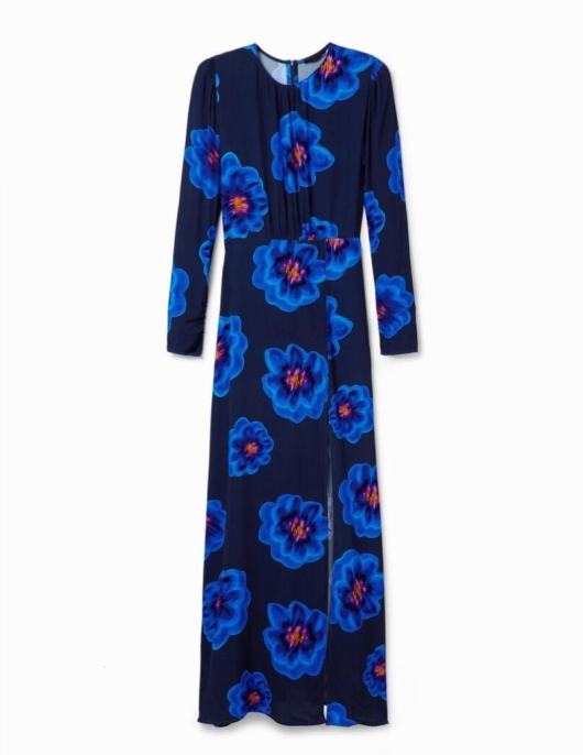 Femme Desigual Robes Et Combinaisons | Robe Longue Ouverture Fleurs