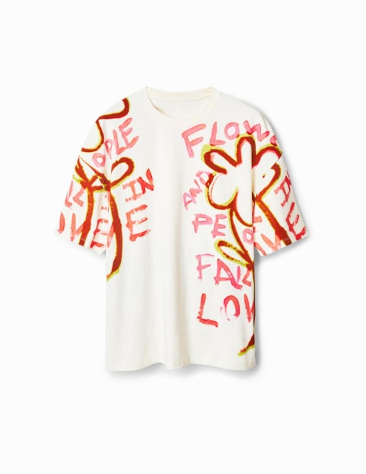 Homme Desigual T-shirts Et Polos | T-Shirt Oversize Message Nature