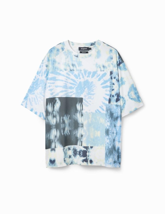 Homme Desigual T-shirts Et Polos | T-Shirt Patchwork Tie And Dye