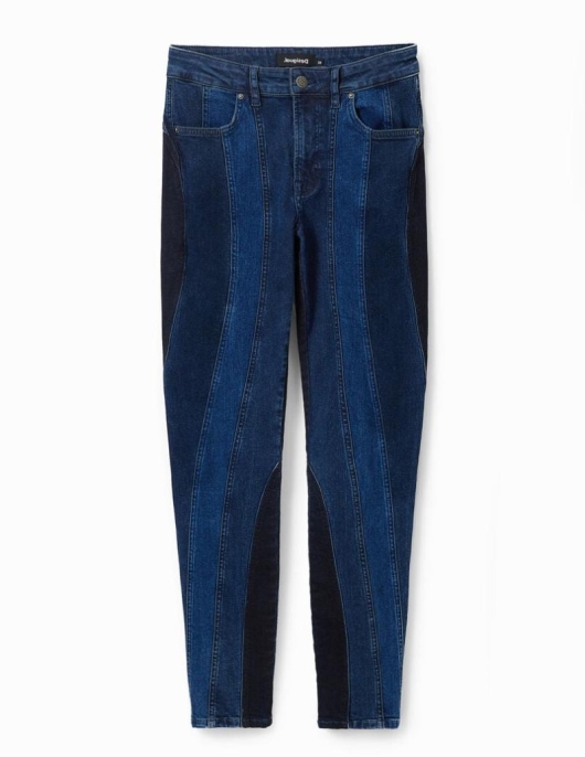 Femme Desigual Pantalons Et Leggings | Jean Skinny Push-Up Coutures