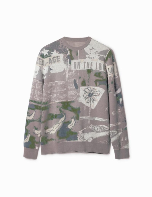 Homme Desigual Pulls Et Sweat-shirts | Pull Jacquard Journal