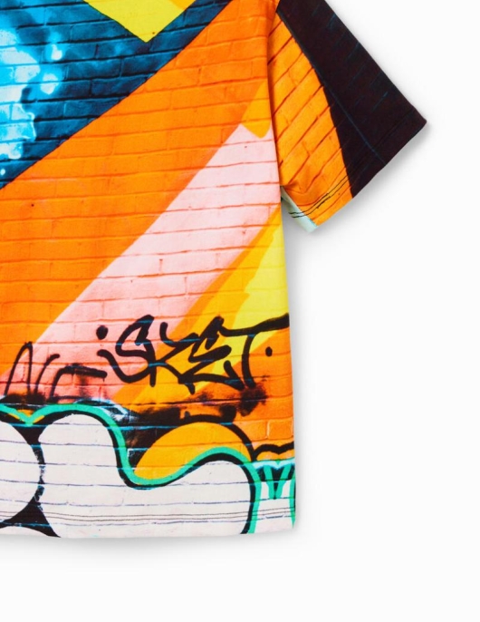 Enfant Desigual T-shirts Et Chemises | T-Shirt Photographique Graffiti