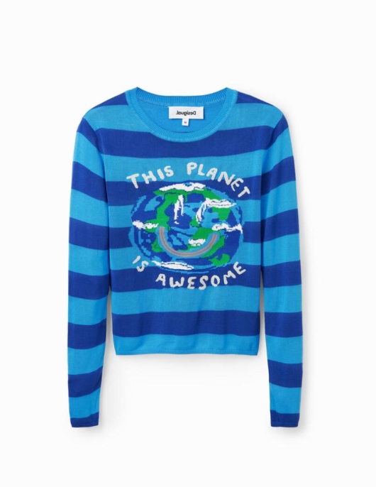 Femme Desigual Pulls | Pull Court Rayures Planet