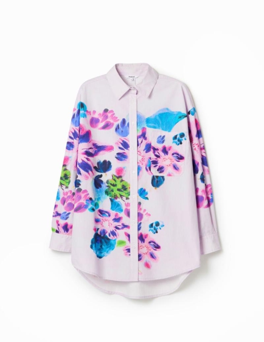 Femme Desigual Chemises Et Blouses | Chemise Oversize Fleurie M. Christian Lacroix