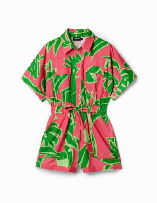 Femme Desigual Robes Et Combinaisons | Combinaison Courte Tropicale