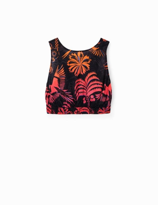 Femme Desigual T-Shirts | Haut Court Bretelles Tropical